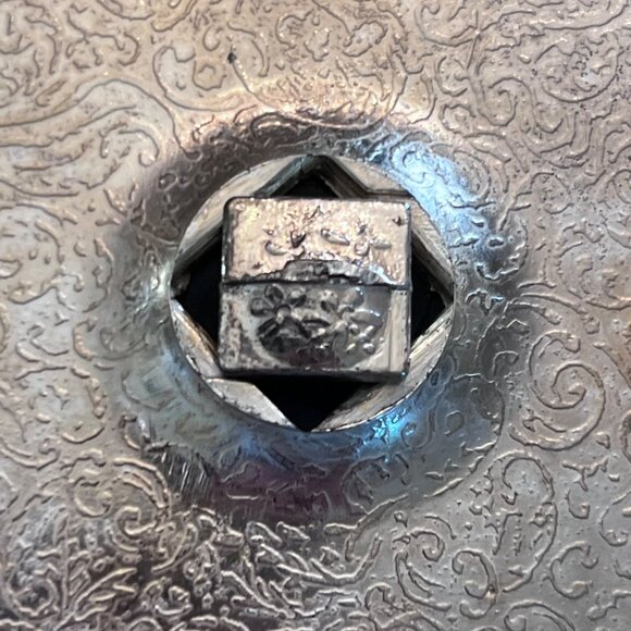 Vintage Crystal & Silver-Plated Ornate Mini Decanter Oil & Vinegar Cruet Set - Picture 4 of 9